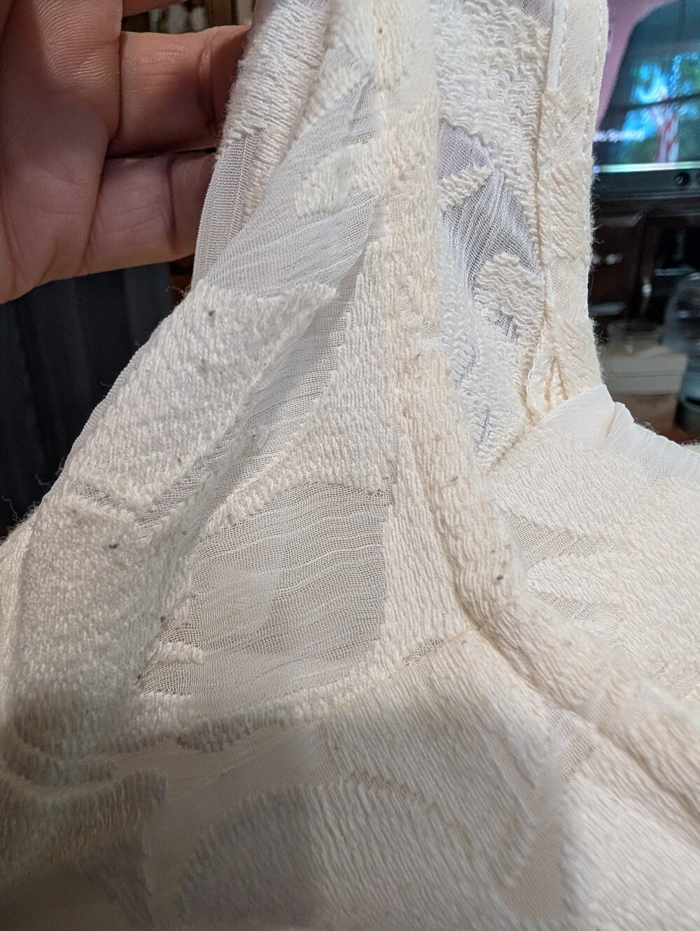 Vanessa Virginia Anthropologie Ivory Floral Burnout Handkerchief Hem Tank Top M - Picture 6 of 11